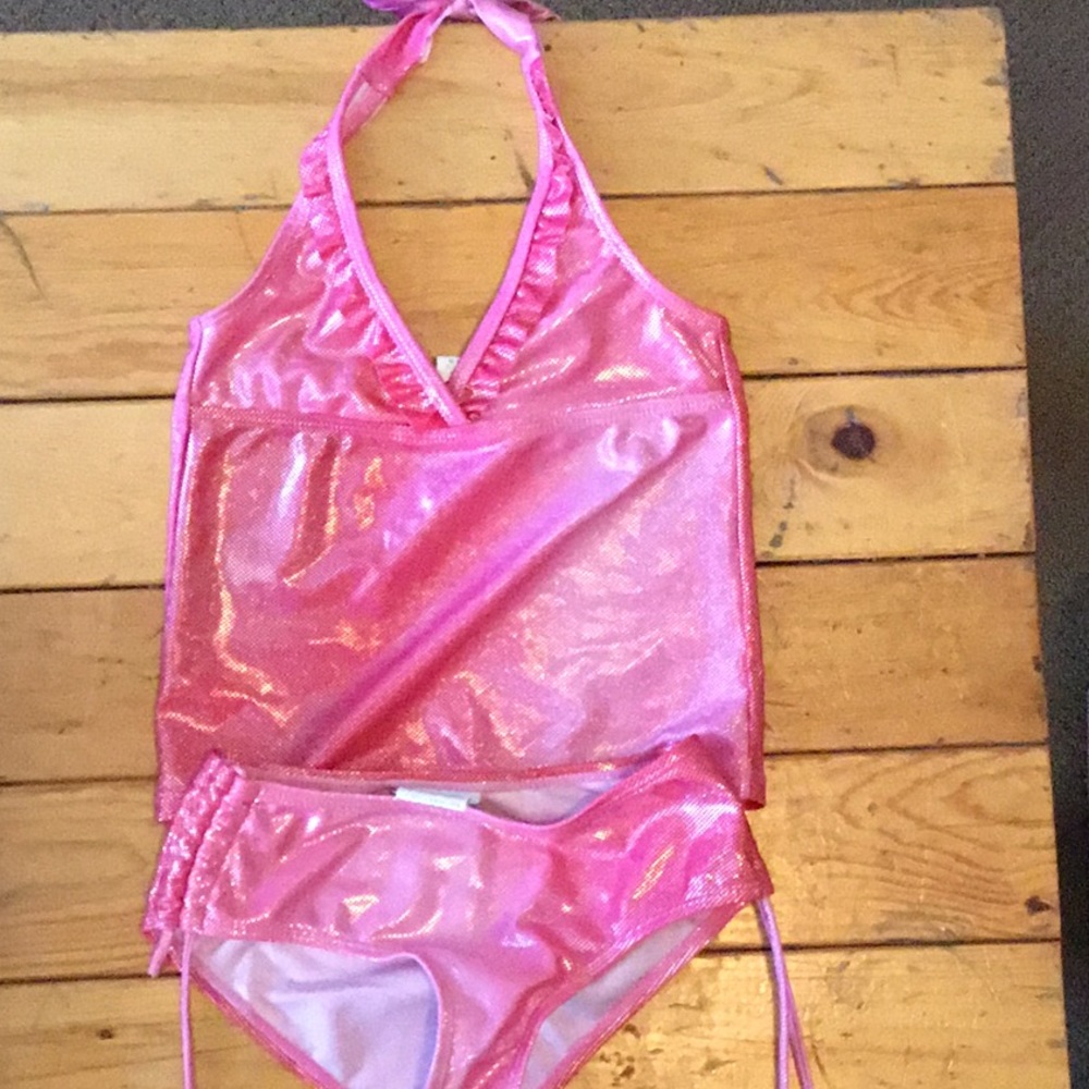 Girls 6/6x pink sparkly swim suit